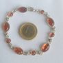 Natural amber sterling silver link bracelet Image 4