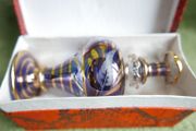 Vintage Blue Handblown Glass Perfume Massage Oil Bottle