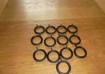 Black Wooden Curtain Rings with Eyes x 13 for Sale