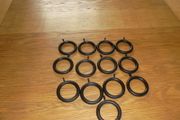 Black Wooden Curtain Rings with Eyes x 13 for Sale