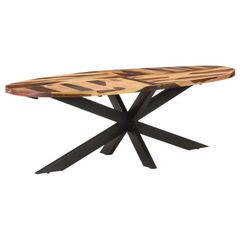 Dining Table 240x100x75 cm Acacia Wood with Sheesham Finish
