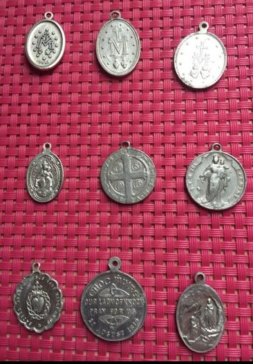 Antique Vintage Saints Medals