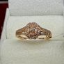 Diamond 9K (375) Rose Gold SGL Certified Pink Diamond Cluster Ring. Image 3