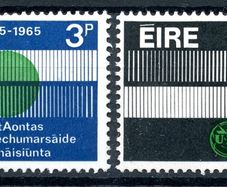 Ireland 1965 - Scott # 198-199 - Centenary of the International Telecommunications Union - Complete Set - Mint Never Hinged Condition