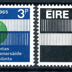 Ireland 1965 - Scott # 198-199 - Centenary of the International Telecommunications Union - Complete Set - Mint Never Hinged Condition