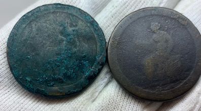 GB 1797 cartwheel penny lot x2