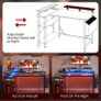 L Shaped Gaming Desk with LED Lights & Power Outlets 120x80cm Image 3