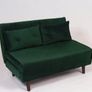2 Seater Double Sofa Bed - Green Velvet Image 3