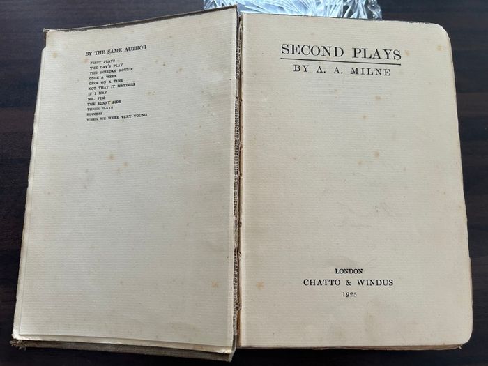 A.A. Milne Second Plays Vintage Hardback Ex Library 1940s Isle of Wight Copy