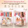 Kids Clothing Rail with 2-Layer Storage Shelf and 2 Adjustable Hanging Rods,Dress Up Rail for Hanging Clothes,Dress up Storage for Baby Toddle Kids(Classic, Pink) Image 4