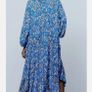 Zara blue print midi dress with puff sleeves size XS Image 4