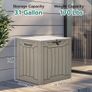 Outdoor Resin Storage Box 31 Gal, Water-resistant Patio Deck Box Outdoor Storage Box for Pillows, Garden Equipment, Securely Lockable, Light Brown Image 6