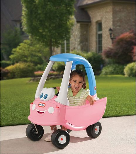 Princess Cozy Coupe Car - Ride-On with Real Working Horn, Clicking Ignition Switch, & Fuel Cap