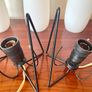 1 x Mid Century Philips Louis Kalff Wall Light Sconce, Opaline Milk Glass Black Wire Frame, 70s Dutch Image 10