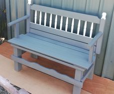 Solid wood outside garden seat newly painted
