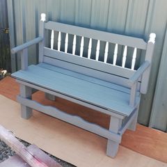 Solid wood outside garden seat newly painted