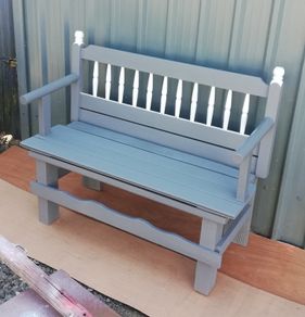 Solid wood outside garden seat newly painted