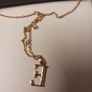 14 ct gold plated chain with E pendant Image 2