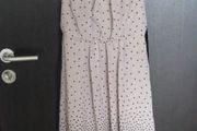 A-Wear mink/fawn/mushroom coloured ladies dress with balck spotty design size 8/small