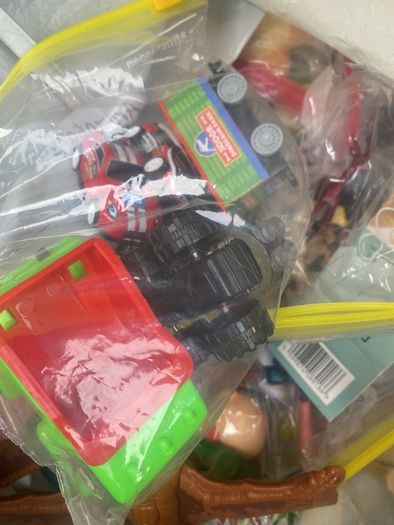 bag of toys and figures