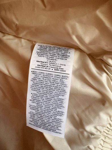 Nike cream puffer jacket