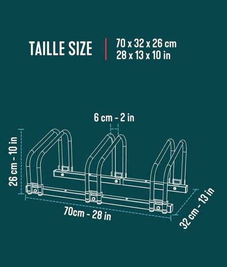 3 Bike Stand Floor or Wall Mounted Bike Rack for Garage Bicycle Parking Rack Cycle Storage Locking Stand, Black