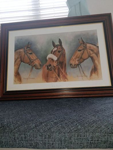 The Three Winter Kings" Framed Horse Racing Print (Hardy Eustace, Moscow Flyer, Kicking King)