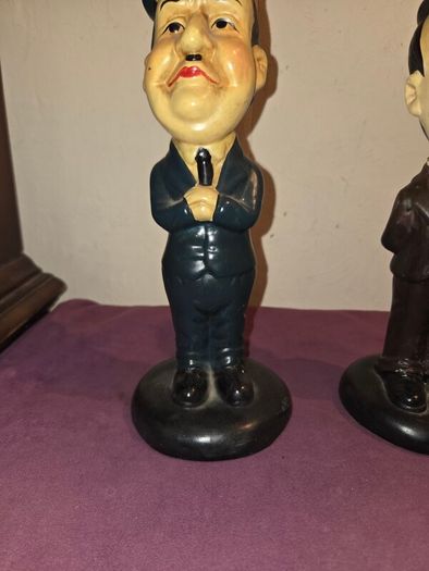Ceramic Painted Laurel and Hardy Figures