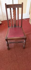 Antique Early 20th Century Oak / Elm High Back Dining Chair