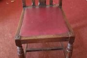 Antique Early 20th Century Oak / Elm High Back Dining Chair