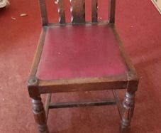 Antique Early 20th Century Oak / Elm High Back Dining Chair