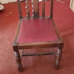 Antique Early 20th Century Oak / Elm High Back Dining Chair