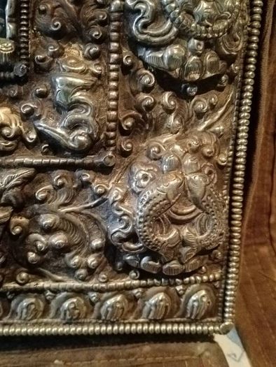Large Silver Early 19th Century Gua with A Tsatsa of Green Tara