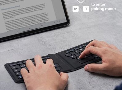 PERIBOARD-805 E - QWERTZ - Ultra Portable & Foldable, Bluetooth 5.1, Rechargeable