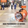 300mm Portable Ventilator, 2 Speed 2894CFM High-Velocity Industrial Utility Blower Fan with 10m Flexible Duct Hose, Exhaust Axial Fan for Basements, Workshops, Warehouses, Orange Image 2