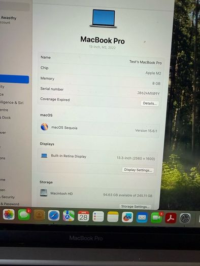 Mac Book Pro, 13-inch, M2, 2022 Laptop