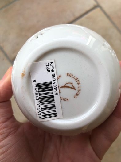 belleek Christmas tea light