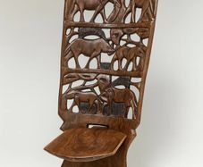 Rare african 'birth chair' hand carved