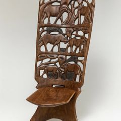 Rare african 'birth chair' hand carved