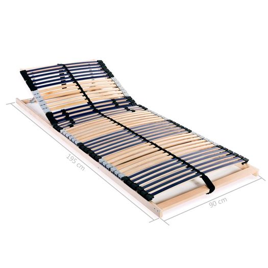 Slatted Bed Bases 2 pcs with 42 Slats 7 Zones 90x200 cm
