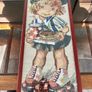 Vintage Wool Needlepoint Skater Girl Wall Art Framed Textile Decor Image 2