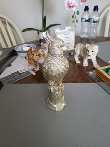 Parrot ornament silver