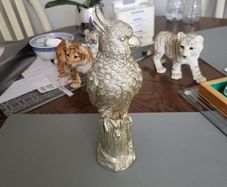 Parrot ornament silver