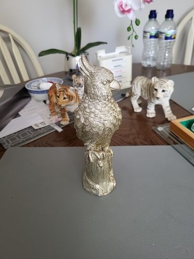 Parrot ornament silver