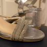 Sparkly silver sandals block heel Image 8