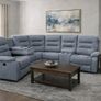 New Ashford Truffle & Grey Micro Fabric Recliner Sofa Image 8