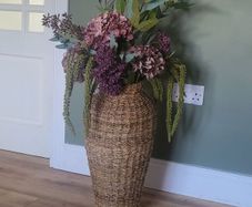 large vase with a selection of artificial flowers original priceing from 5 euro to 8 euro each. some from sostrene Grene