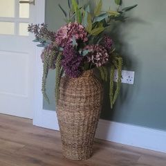 large vase with a selection of artificial flowers original priceing from 5 euro to 8 euro each. some from sostrene Grene
