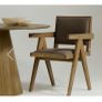 dining chairs - Grey oak frame | Luxurious leather seat and back | Mid-Century design | Rustic luxe style with Scandinavian edge Image 2