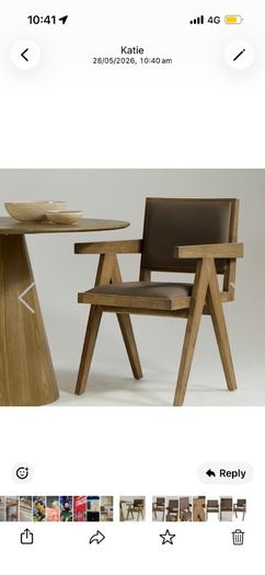 dining chairs - Grey oak frame | Luxurious leather seat and back | Mid-Century design | Rustic luxe style with Scandinavian edge